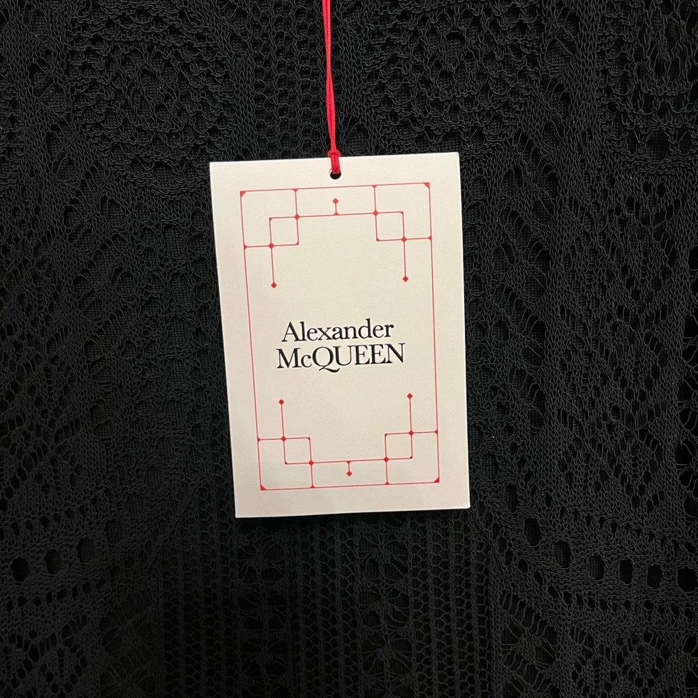 BNWT Alexander McQueen Black Patchwork Lace Midi Skirt, size S - Picture 7 of 12